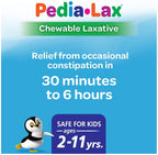 Pedia-Lax Laxative Chewable Tablets for Kids, Ages 2-11, Watermelon Flavor, 30 Count, Pack of 3