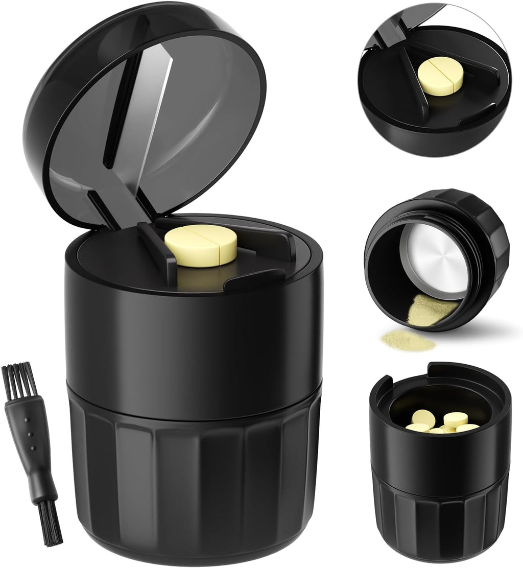 Renmingfed 3-in-1 Pill Crusher Pill Grinder Pill Cutter with Storage Box, Pill Crusher Pill Grinder Fine Powder, Pill Crushers f