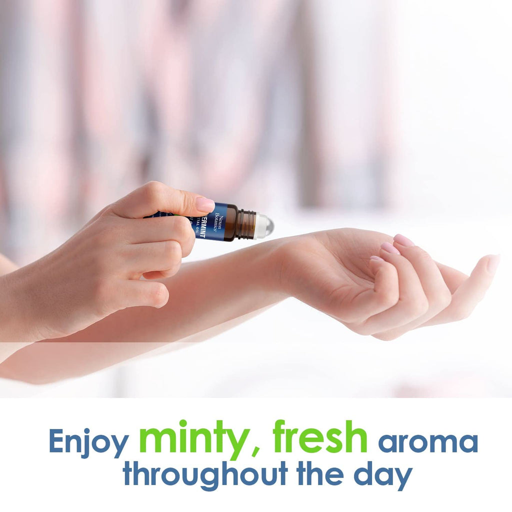 Peppermint Essential Oil Roll-On - Peppermint Oil Roll-On with Fresh & Minty Fragrance - Roll On Essential Oils for Aromatherapy