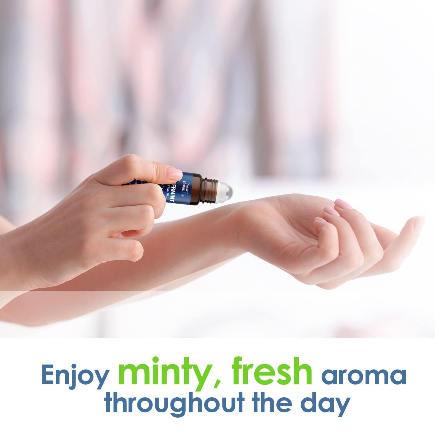 Peppermint Essential Oil Roll-On - Peppermint Oil Roll-On with Fresh & Minty Fragrance - Roll On Essential Oils for Aromatherapy