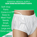 Essential Medical Supply Quik-Sorb Pull On Reusable Vinyl Incontinent Pants - 3 Pairs of Protectors Included, X-Large