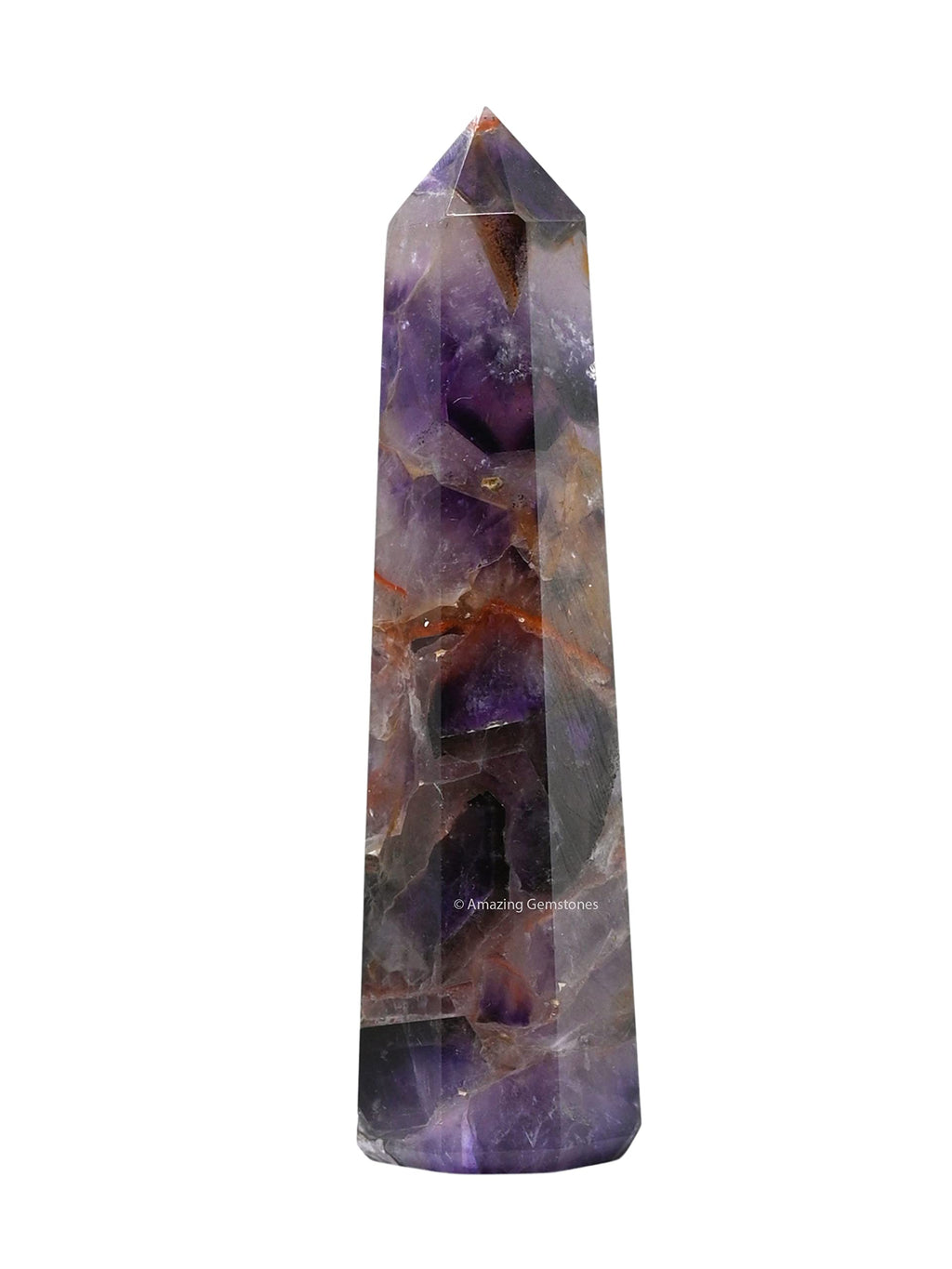 Amethyst Chevron Crystal Towers ~ Natural Healing Crystal Point Obelisk for Reiki Healing and Crystal Grid (2 to 3 INCH)