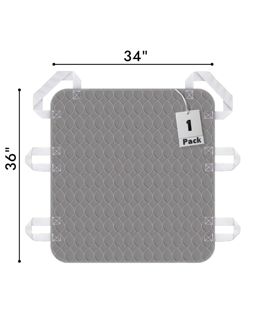 Positioning Bed Pad with Handles, 6 Sturdy Handle Washable Bed Pads for Incontinence, Waterproof, Reusable Underpads for Elderly