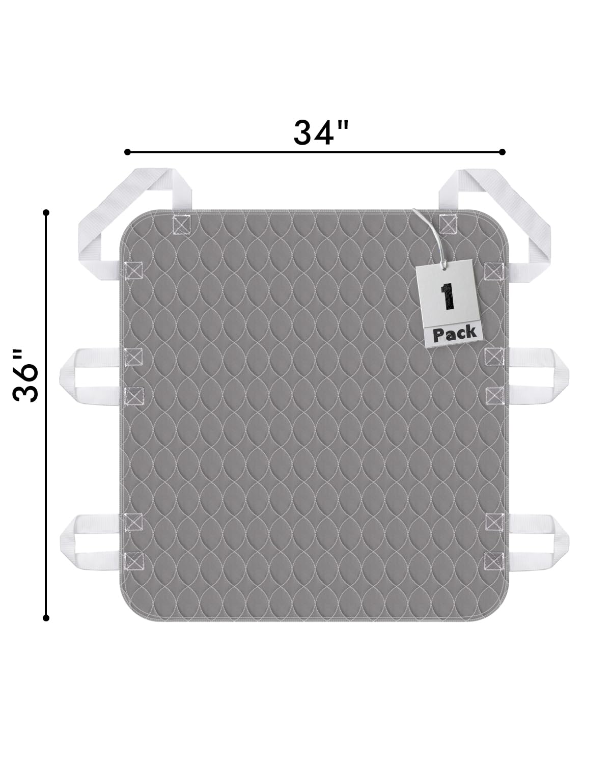 Positioning Bed Pad with Handles, 6 Sturdy Handle Washable Bed Pads for Incontinence, Waterproof, Reusable Underpads for Elderly