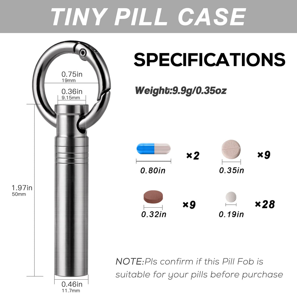 TISUR Small Keychain Pill Holder
