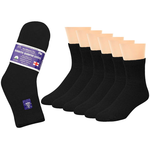 Falari 6-pack Physicians Approved Diabetic Ankle Socks (13-15 King Size, 6-pack Black)