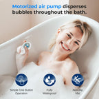 Portable Spa Bubble Bath Massager - Thermal Spa Waterproof Non-Slip Mat with Suction Cup Bottom, Motorized Air Pump & Adjustable