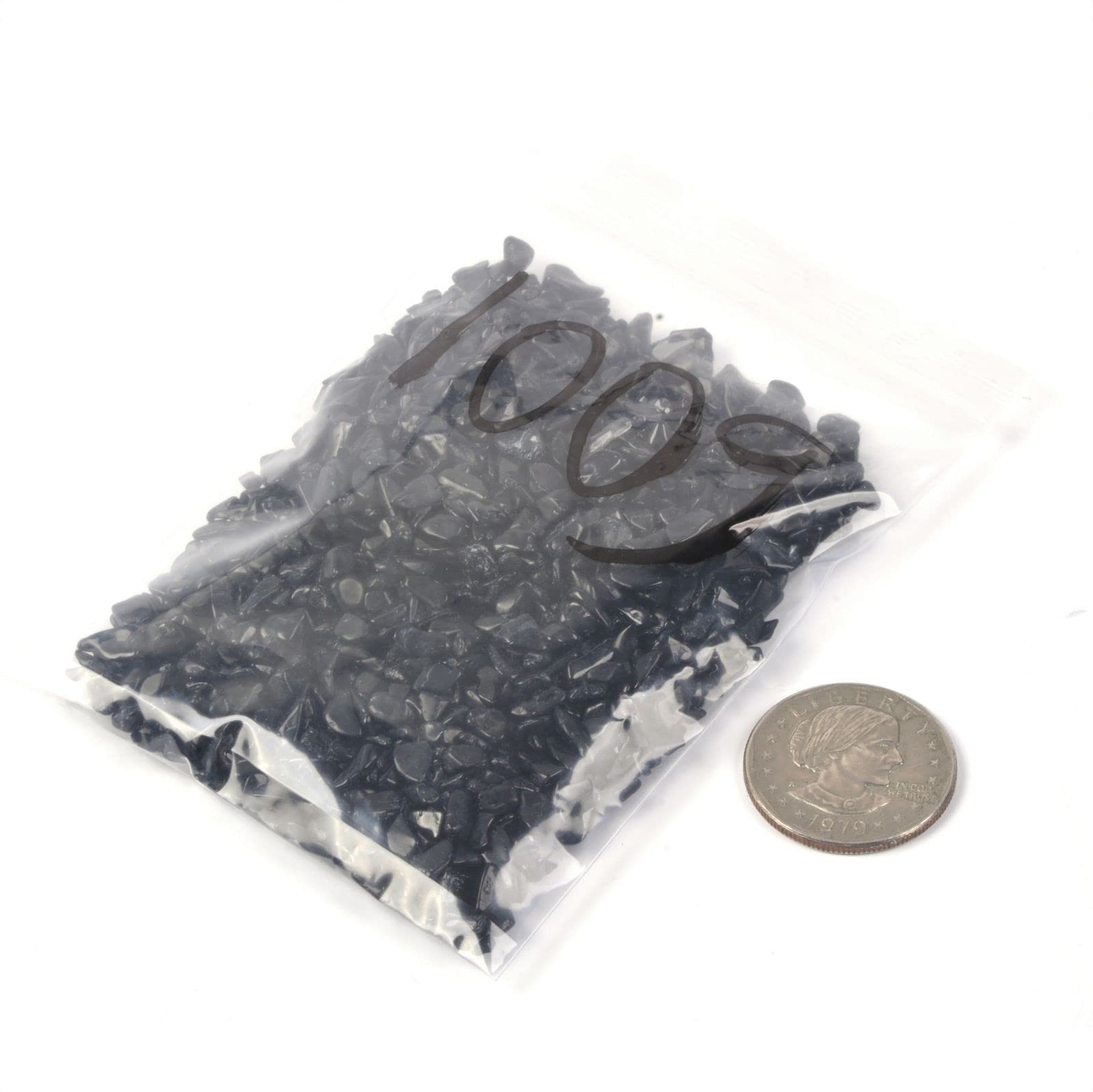 Justinstones Natural Small Black Tourmaline Polished Chips Crushed Tumbled Stone Crystal Healing Embellishments 100 Grams