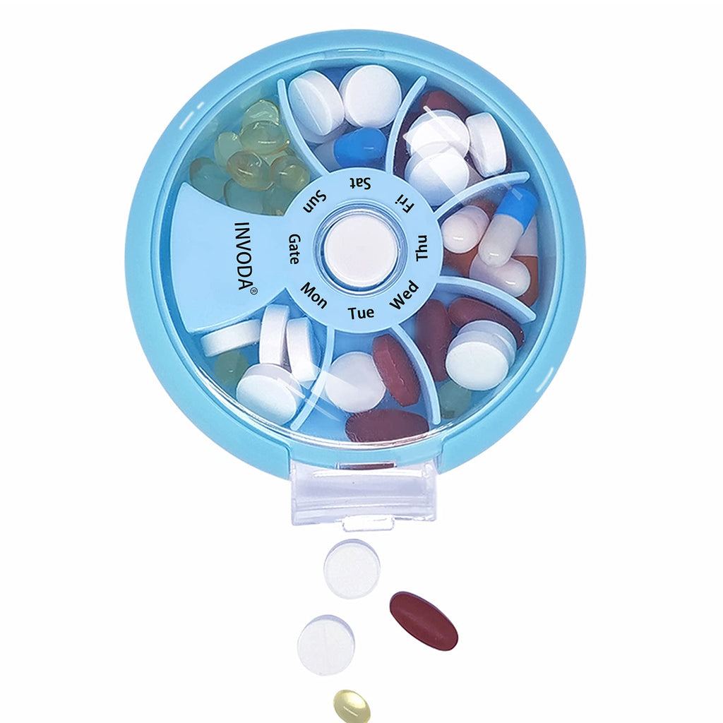 Weekly Pill Organizer 7 Compartments Daily Pill Box Travel Small Pill Container Portable Pill Case Fish Oil Supplements Vitamins