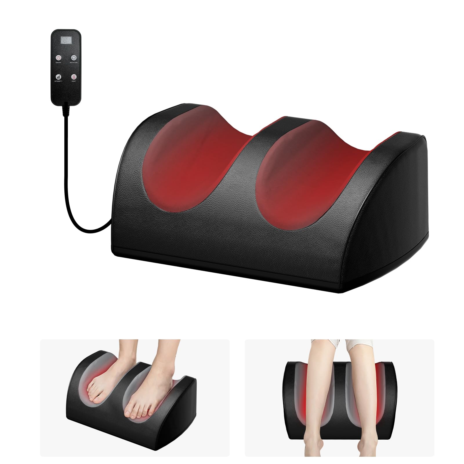 LINGTENG Foot Massager with Heat and Foot Massage, Electric Foot Massager with Cord Remote Control, Birthday Gifts for Mom and D