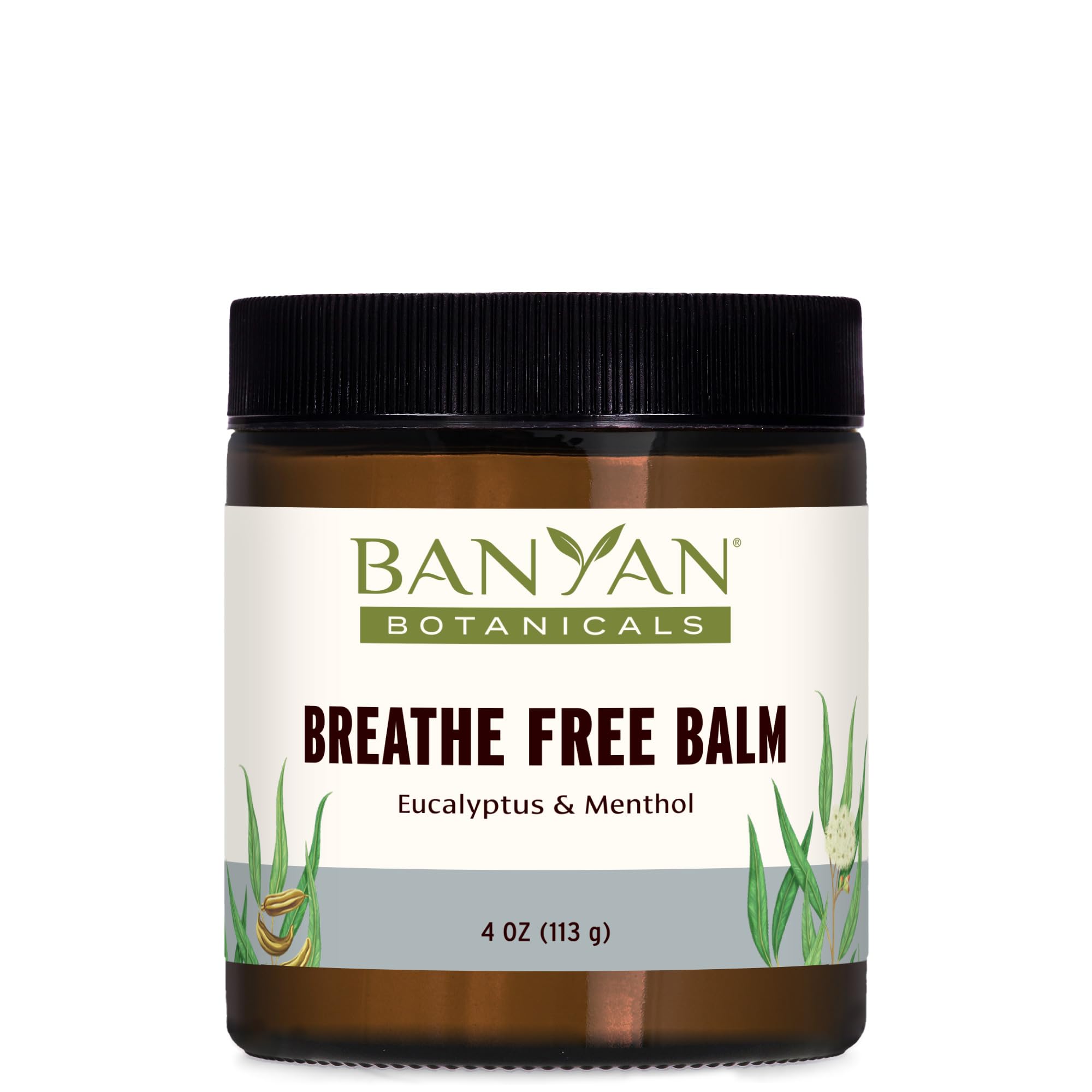 Banyan Botanicals Breathe Free Balm - 99% Organic, Natural Chest Rub with Eucalyptus & Menthol Crystals - for Respiratory Relief