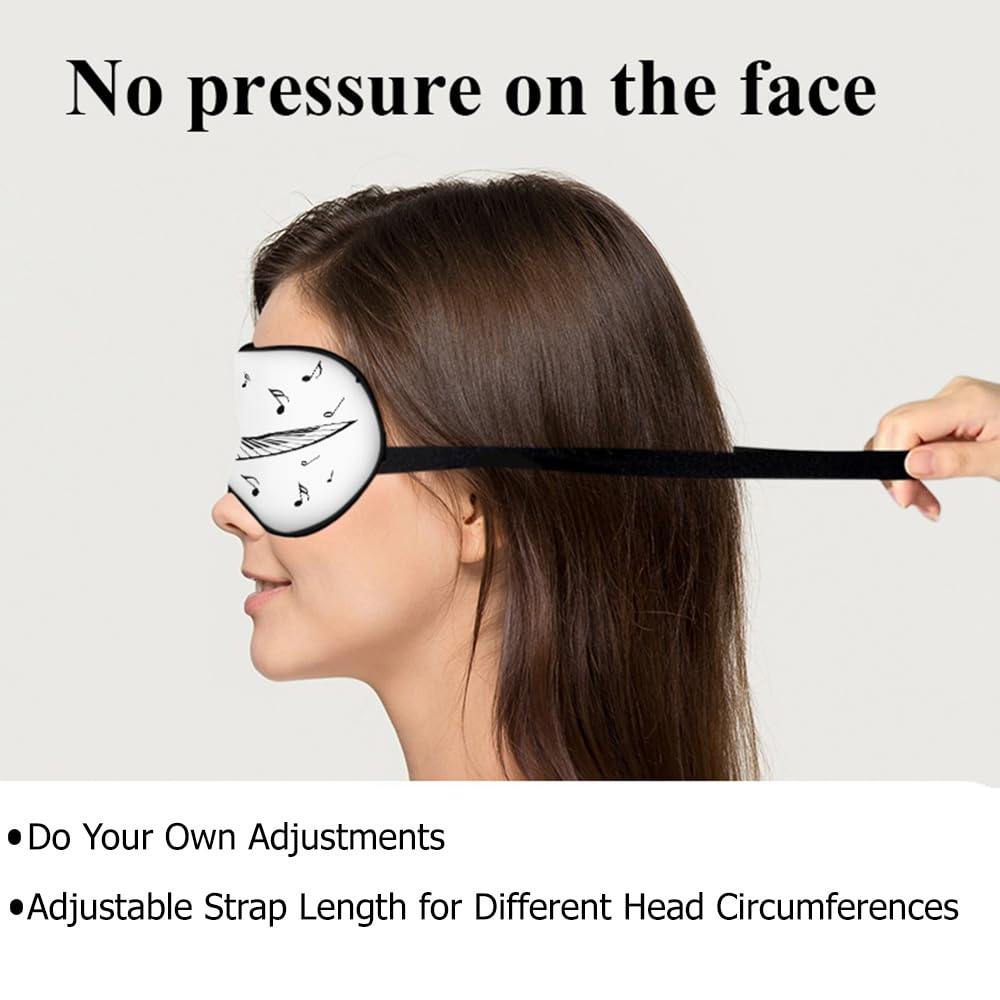 NOHSHE Piano Keyboard Sleep Eye Mask Music Note Stave White Silk Eye Mask Sleeping Soft Eye Shade Cover for Men Women Boy Girl A