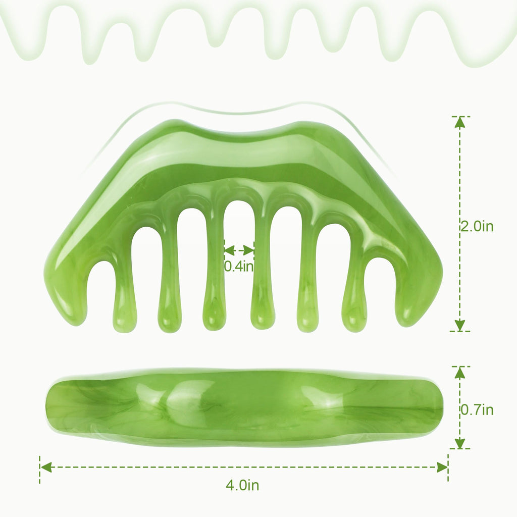 HAZUU Handheld Massage Comb for Scalp and Meridian Therapy - Natural Resin Guasha Scraping and Multi-Functional Head Massager To