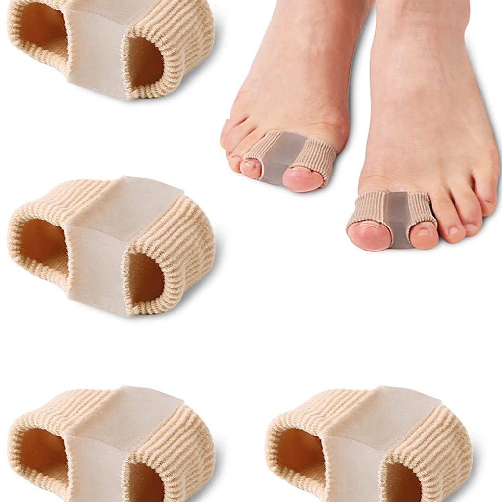 Golbylicc Bunion Toe Separators for Overlapping Toes Women Men, Gel Toe Spacers Bunion Corrector with 2 Loops for feet (4PC)