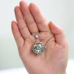 HEDQFM 2PCS Aromatherapy Essential Oil Diffuser Necklace Love Heart and Hollow Ball Locket Pendant Necklace with Lava Bead Stone