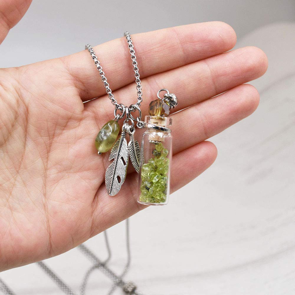 CoolDIY Aromatherapy Essential Oil Diffuser Necklace Locket Pendant Stainless Steel Perfume Necklace Crystal stone Glass vial Ne