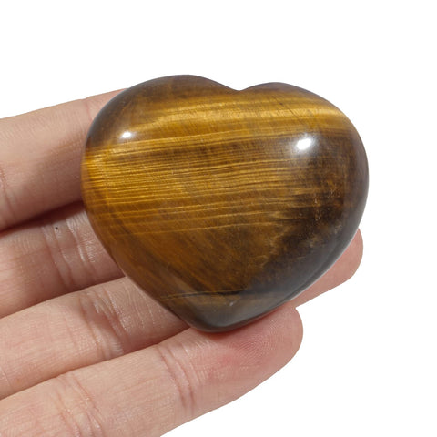 Loveliome Tiger 's Eye Heart Love Palm Pocket Stone Healing Chakra Energy Stone(1.8 Inch)