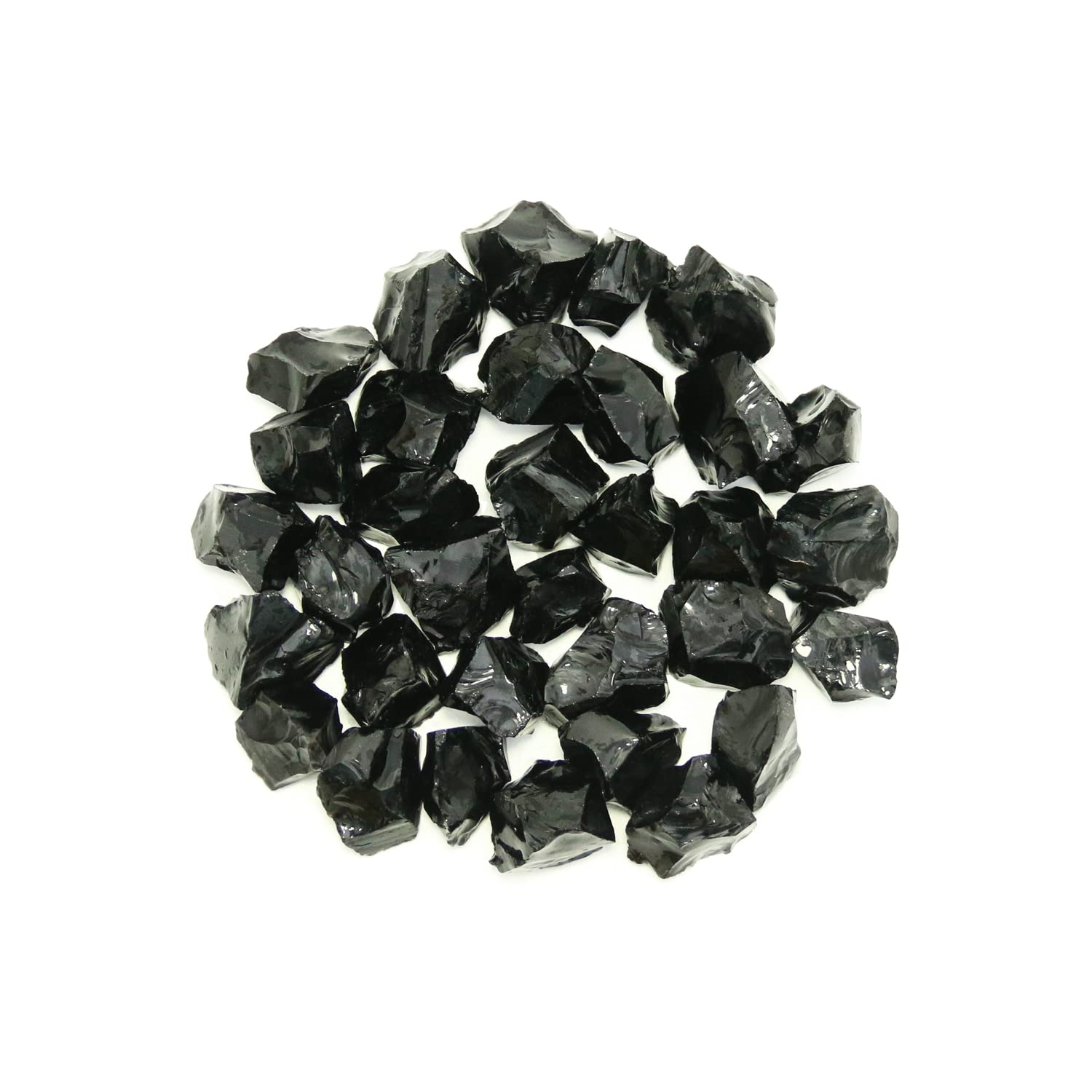 Black Obsidian Stones Crystal Bulk, Raw White Quartz Crystal Stones for Wicca, Reiki, and Energy Healing Crystals, Witchcraft Su