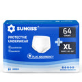 SUNKISS TrustPlus XLarge Unisex Incontinence Disposable Underwear, 64 Count, Quick Dry, Heavy Absorbency, Barrier Leak Protectio