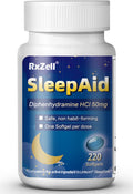 RXZELL Sleep Aid, Diphenhydramine 50mg, Easy-to-Swallow Softgels, Supports Deeper Restful Sleeping, Non Habit-Forming (220 Count