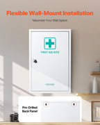 VEVOR 3-Shelf First Aid Cabinet, 1000 Pieces, Large Capacity First Aid Kit, Wall Mounted Medicine Cabinet, OSHA & ANSI 2015 (Cla