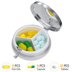 Nipichsha Pill Box, Small Pill Case for Purse & Pocket, Cute Travel Medicine Organizer, Portable Medicine Container Holder to Ho