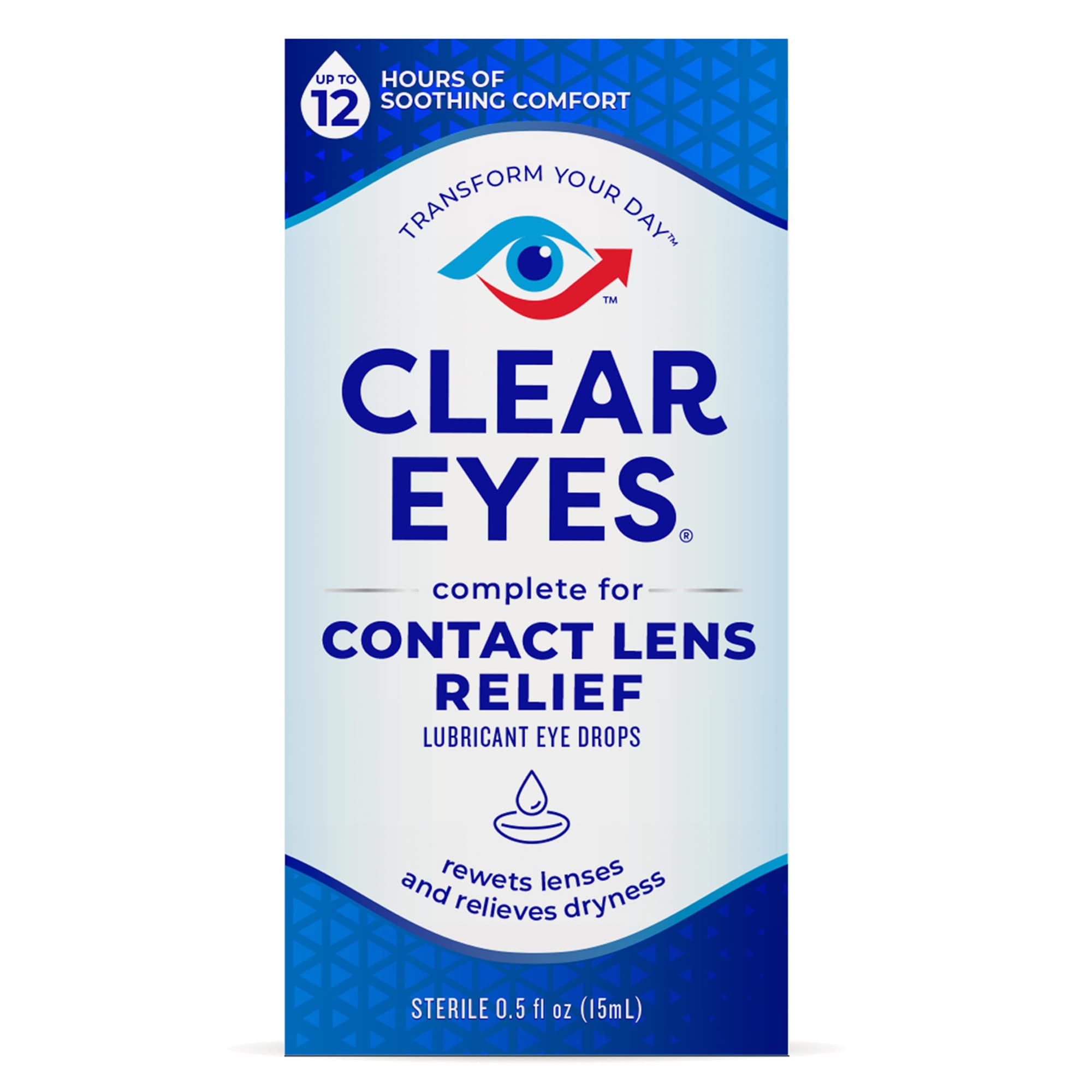 Clear Eyes Contact Lens Relief Eye Drops, 0.5 Fl Oz
