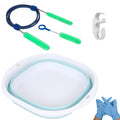 CPAP Hose Cleaner Kit - CPAP Tube Cleaning Brush, CPAP Hose Brush, LongFlexible CPAP Tube Brush with Basin, Drying Hook & Gloves
