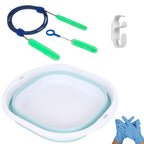 CPAP Hose Cleaner Kit - CPAP Tube Cleaning Brush, CPAP Hose Brush, LongFlexible CPAP Tube Brush with Basin, Drying Hook & Gloves