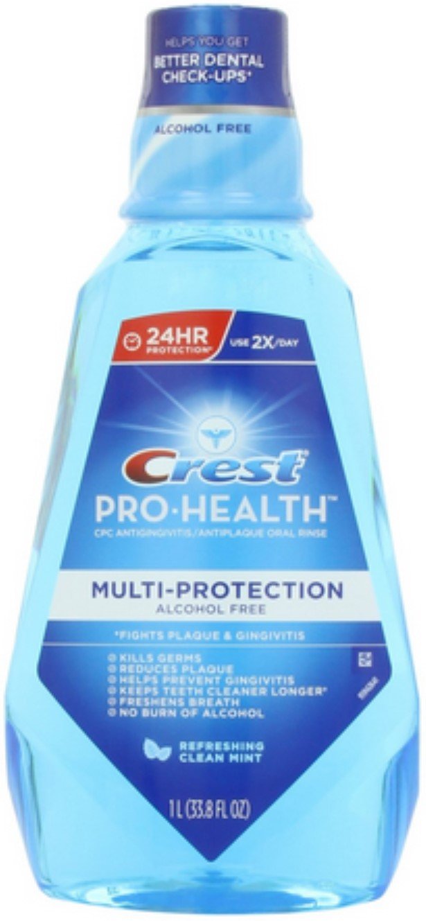 Crest Pro-Health Multi-Protection Oral Rinse, Refreshing Clean Mint 1000 Ml (Pack Of 5)