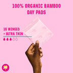 FLO Organic Bamboo Period Pads for Women, Feminine Care, Organic Menstrual Products, Plant-Based, Sanitary Napkins for Women, Wo