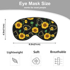 NOHSHE Sunflower Sleep Mask Eye Mask Yellow Sunflowers Flower Golden Geometric Sleep Mask Light Blocking Adjustable Smooth Soft