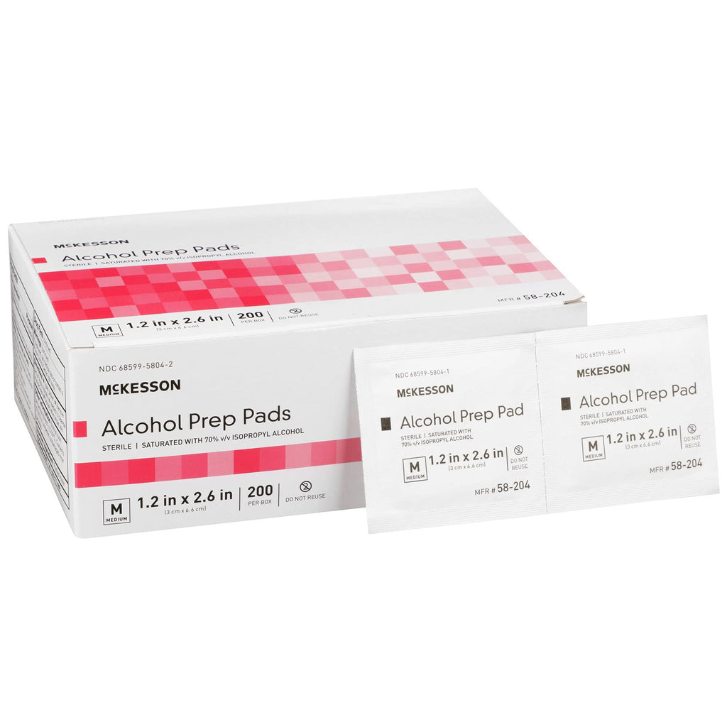 McKesson Alcohol Prep Pads [Pack of 4000] 70% Isopropyl, Individually ...