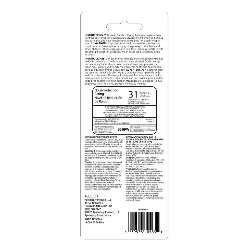 Flents Protechs Foam Ear Plugs for Sleeping, Snoring, Loud Noise, Concerts, Construction, Studying & Traveling, NRR 31, Made in
