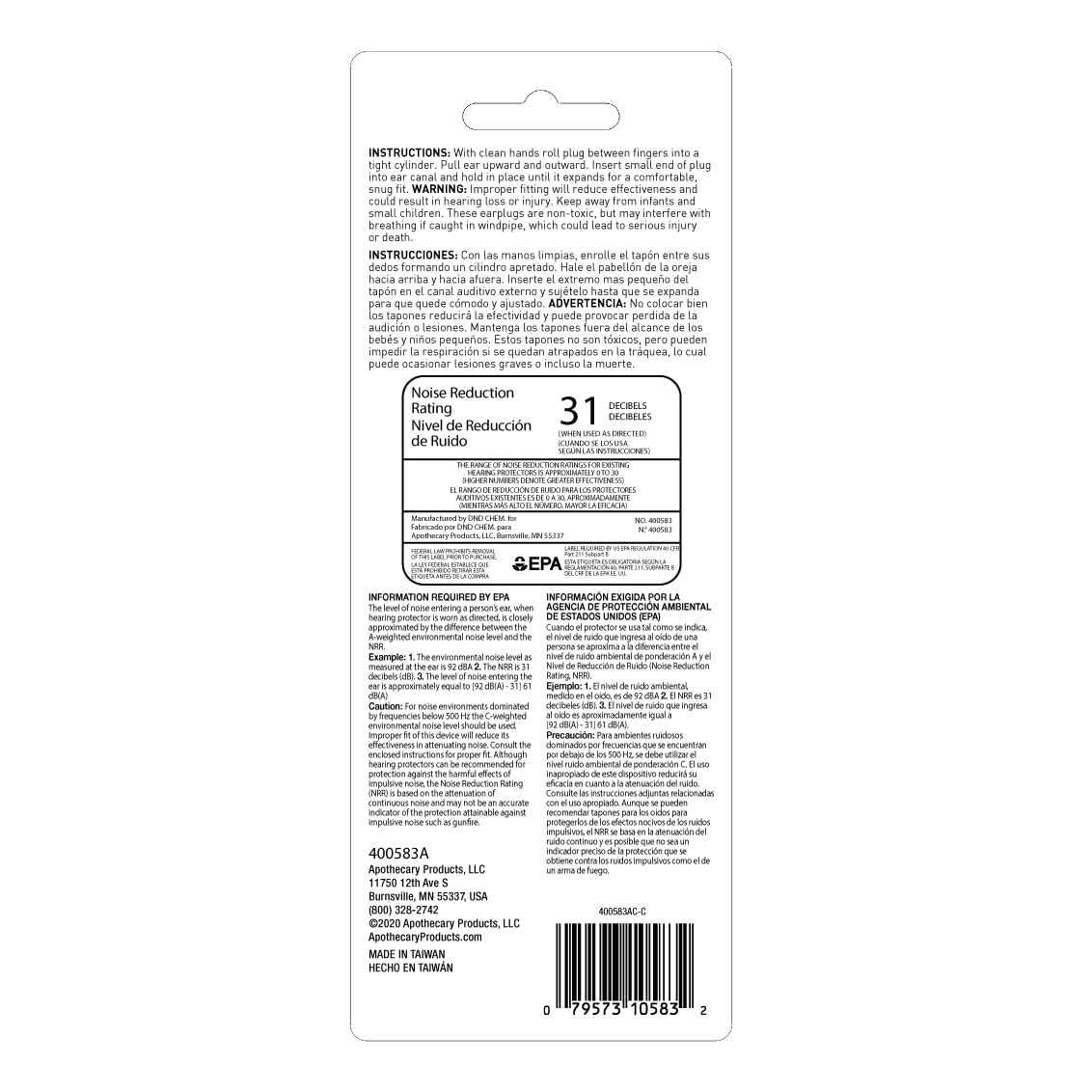 Flents Protechs Foam Ear Plugs for Sleeping, Snoring, Loud Noise, Concerts, Construction, Studying & Traveling, NRR 31, Made in