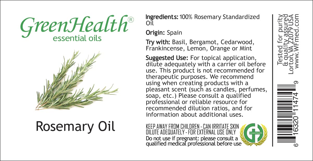 Rosemary Essential Oil - 4 fl oz - GreenHealth