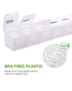 Sukuos Extra Large Weekly Pill Organizer 2 Pcs, Daily Pill Box 7 Day Pill Cases for Medicines, Vitamin, Fish Oils or Supplements