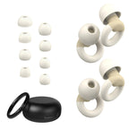 JUSTRVN Ear Plugs for Sleeping, 2 Pairs of Reusable Earplugs for Noise Reduction 25dB-30dB with 8 Ear Tips, Soft Hearing Protect
