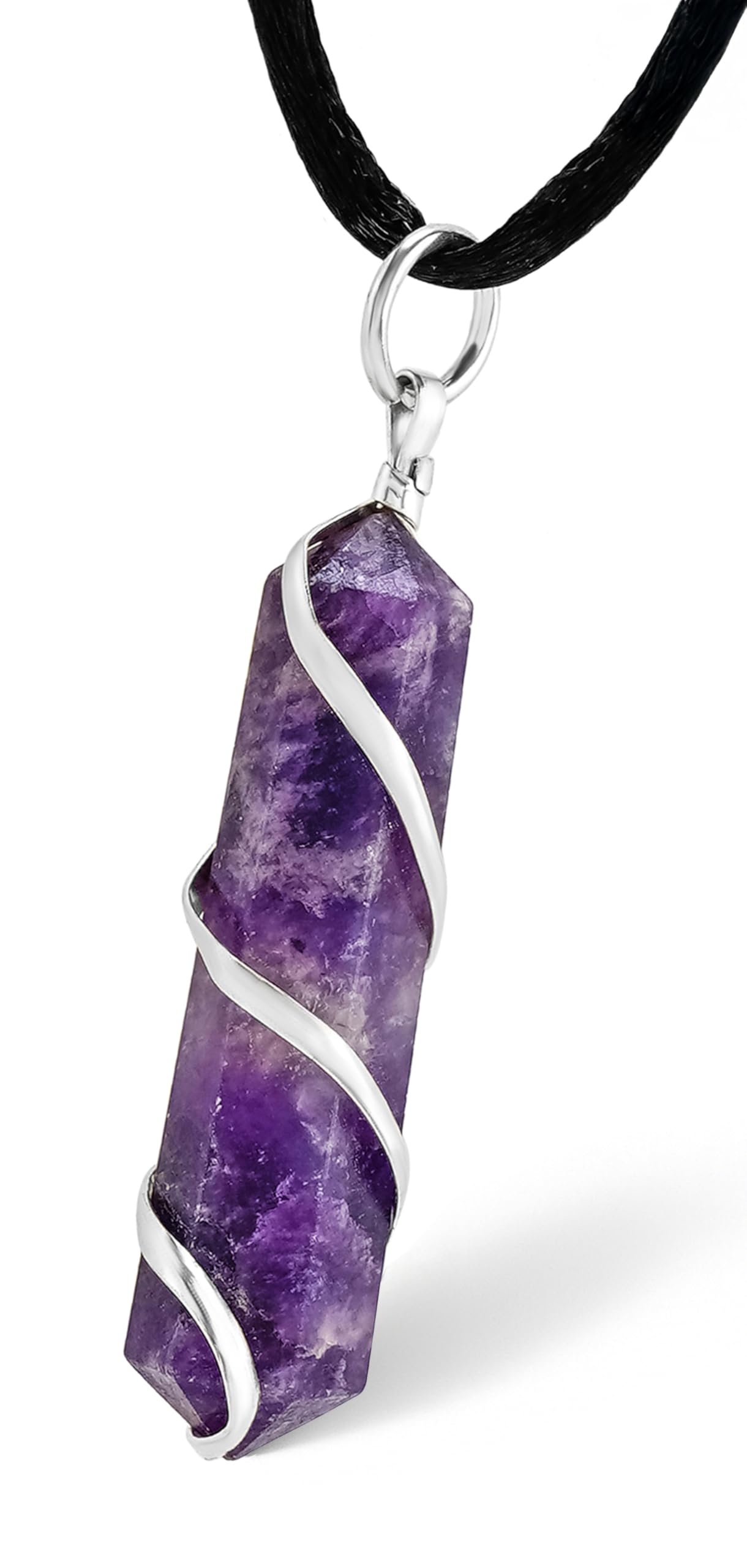 Sugandha Wellness Lepidolite Healing Crystal Necklace - Stress Relief & Clarity. Inner Peace & Calm. Mood Stabilizer. Jewelry Gi
