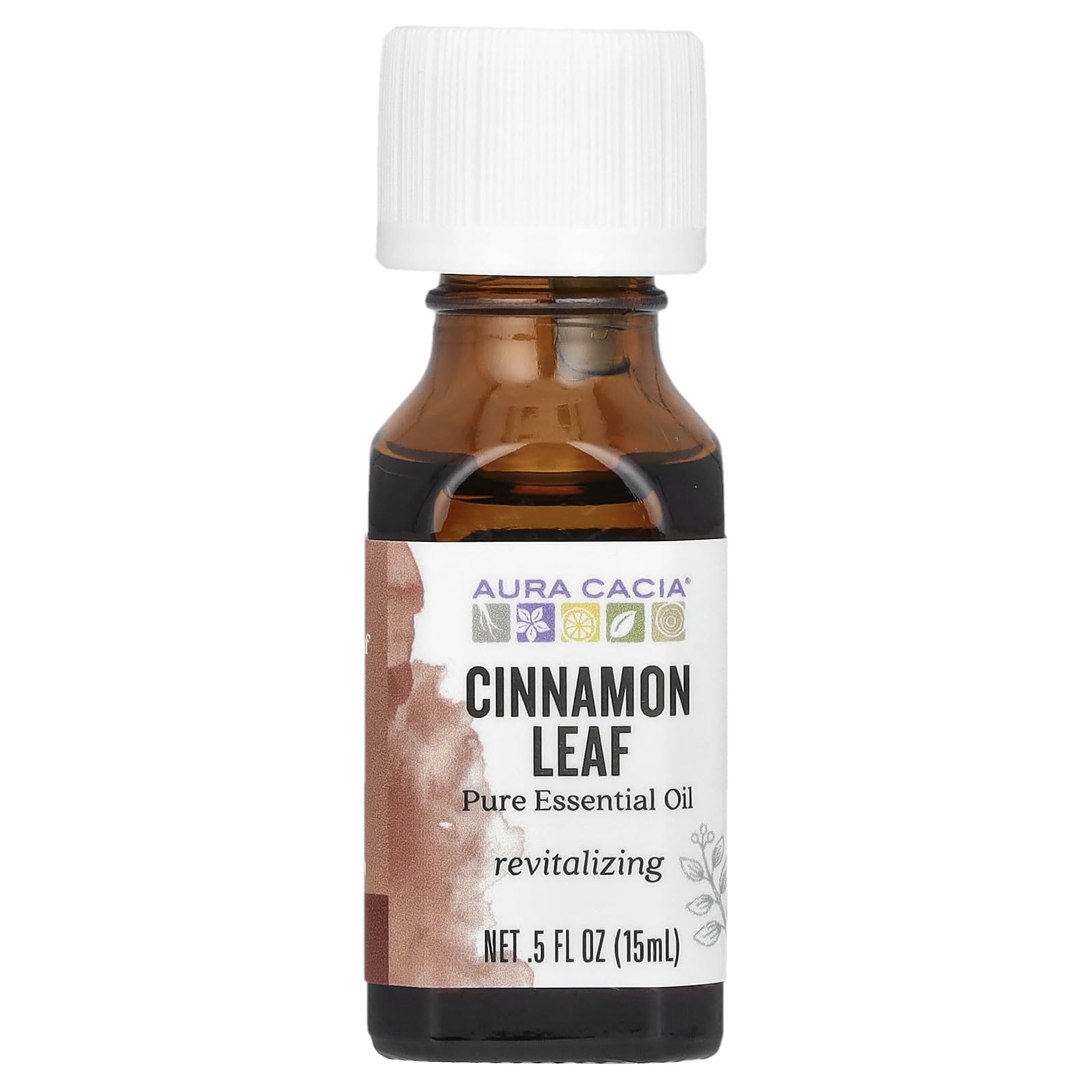 Aura Cacia Cinnamon Leaf, Essential Oil, 0.5-Ounce Bottle,