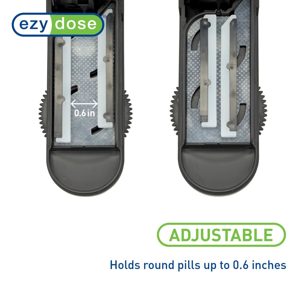 EZY DOSE Pill Cutter and Splitter with Dispenser, Cuts Pills, Vitamins, Tablets, Stainless Steel Blade, Travel Sized