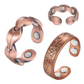 Vicmag Copper Magnetic Ring for Women, Magnetic Rings Ladies Fingers Thumb 100% Solid Pure Copper Jewelry Gift Adjustable (Rose 