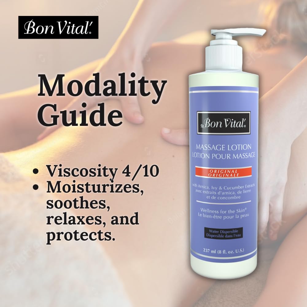 Bon Vital Original Massage Lotion for a Versatile Massage Foundation to Relax Sore Muscles & Repair Dry Skin, Lightweight, Non-