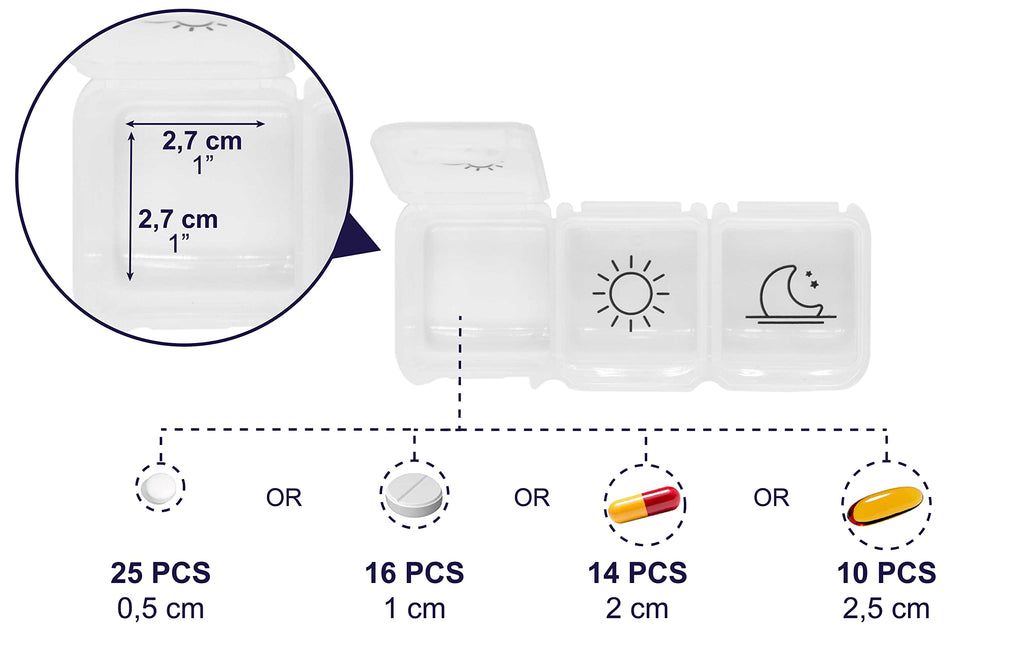 KMINA - Monthly Pill Organizer 3 Times a Day, 31 Days, Vitamin Box Large