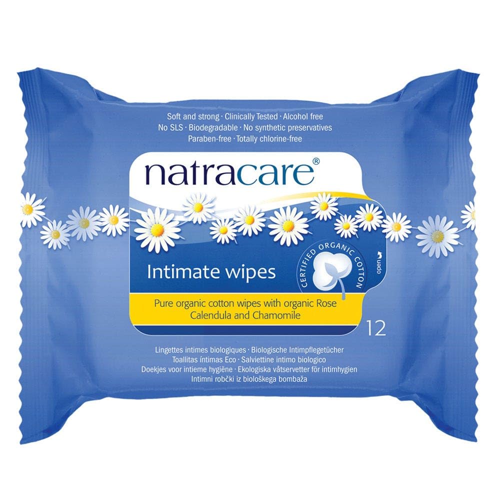 Natracare Organic Cotton Intimate Wipes, 12 Count (Pack of 1)