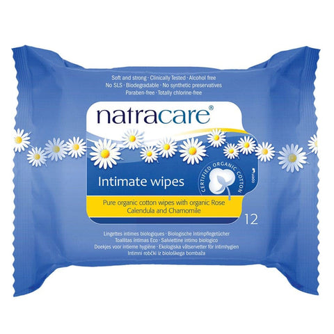 Natracare Organic Cotton Intimate Wipes, 12 Count (Pack of 1)