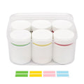 ePizdiz Colorful Empty Plastic Pill Bottle Organizer with Labels Medicine Vitamin Bottle Chemical Containers with Caps,6pcs (100