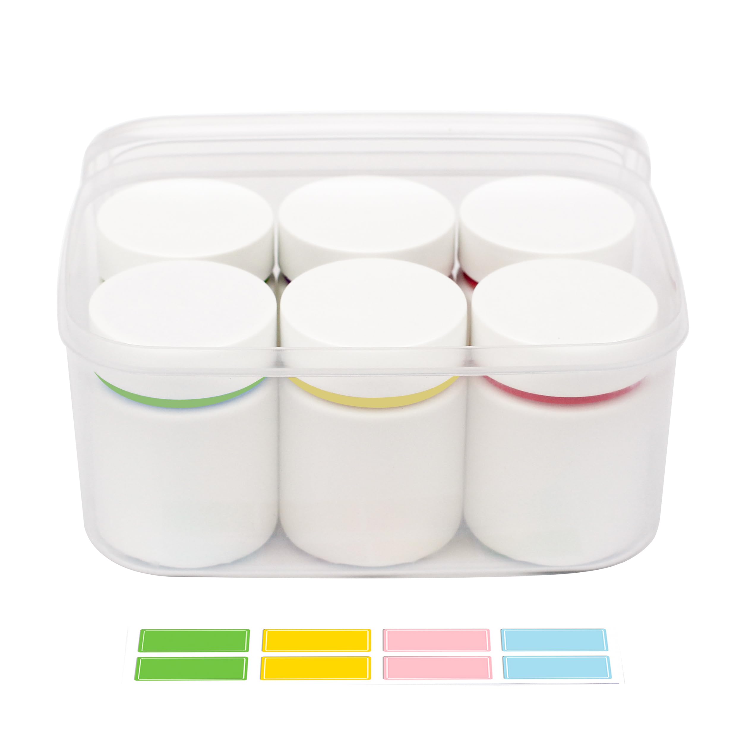 ePizdiz Colorful Empty Plastic Pill Bottle Organizer with Labels Medicine Vitamin Bottle Chemical Containers with Caps,6pcs (100