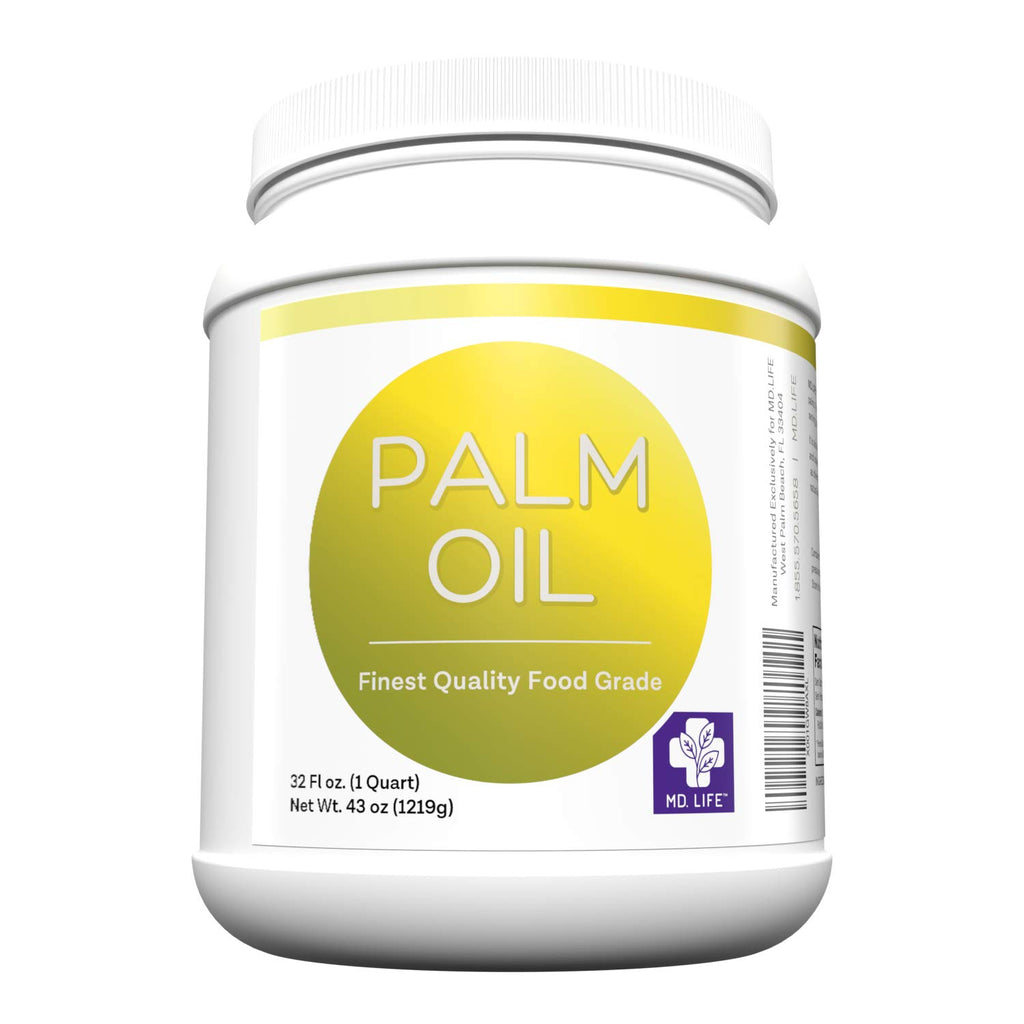 MD.LIFE PALM OIL - 32oz - Sustainable Food Grade Palm Oil for Cooking - Great for Soap Making Supplies, Cooking Oil, Creams and 