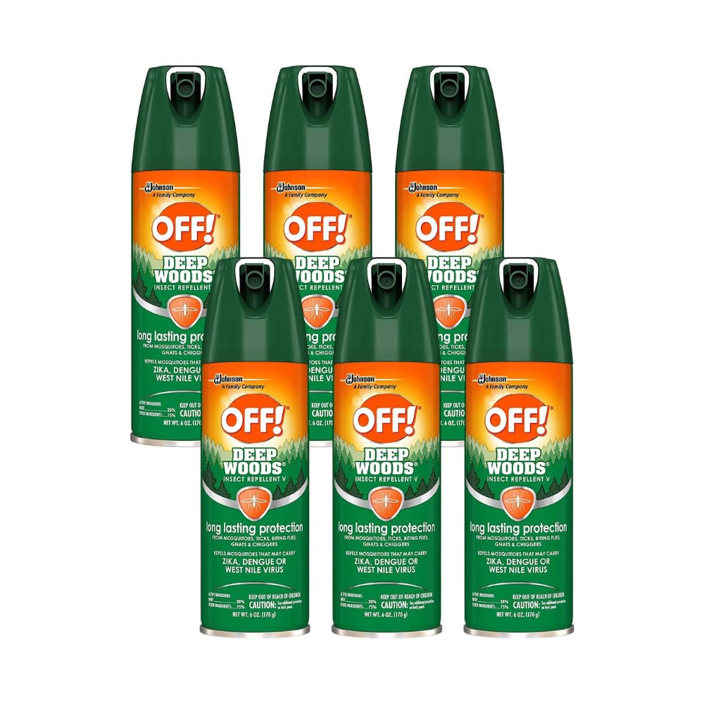 OFF! Deep Woods Insect Repellent V Ticks Aerosol 6 oz, Pack of 6